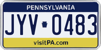 PA license plate JYV0483