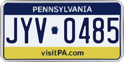 PA license plate JYV0485