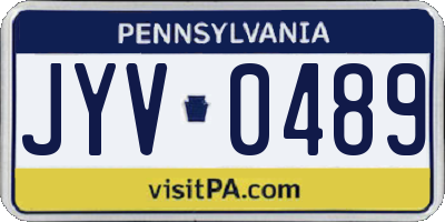PA license plate JYV0489