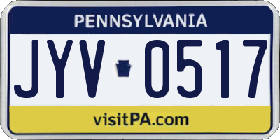 PA license plate JYV0517