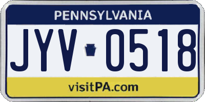 PA license plate JYV0518