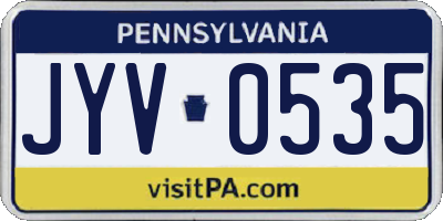 PA license plate JYV0535