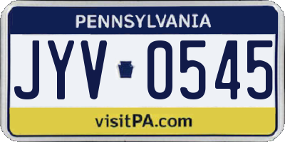 PA license plate JYV0545