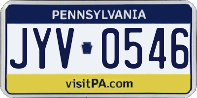 PA license plate JYV0546
