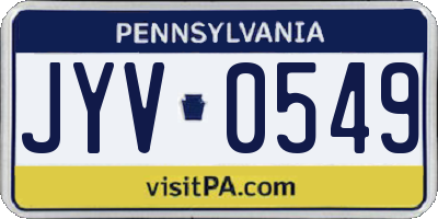 PA license plate JYV0549