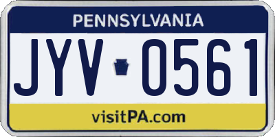 PA license plate JYV0561