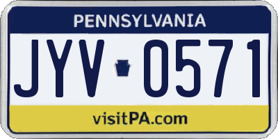 PA license plate JYV0571