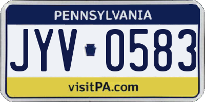 PA license plate JYV0583