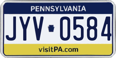 PA license plate JYV0584