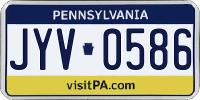 PA license plate JYV0586