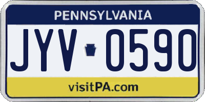 PA license plate JYV0590