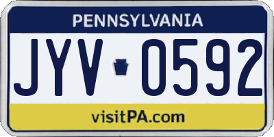 PA license plate JYV0592