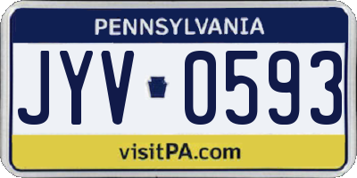 PA license plate JYV0593