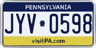 PA license plate JYV0598