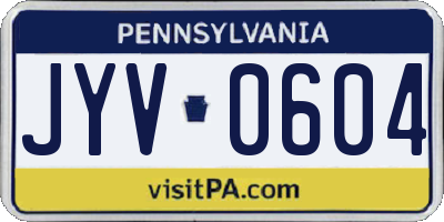 PA license plate JYV0604