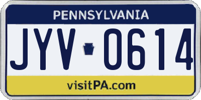 PA license plate JYV0614