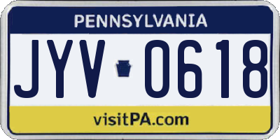 PA license plate JYV0618