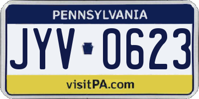 PA license plate JYV0623