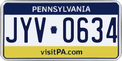 PA license plate JYV0634