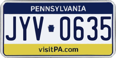 PA license plate JYV0635