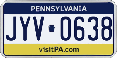 PA license plate JYV0638