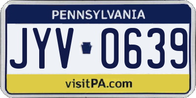 PA license plate JYV0639