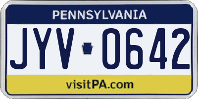 PA license plate JYV0642