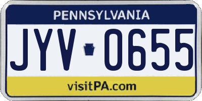 PA license plate JYV0655