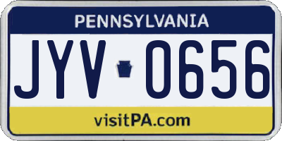 PA license plate JYV0656