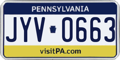 PA license plate JYV0663