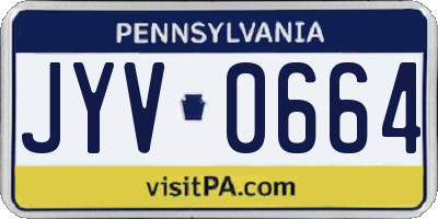 PA license plate JYV0664