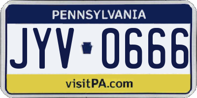 PA license plate JYV0666