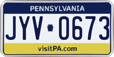 PA license plate JYV0673