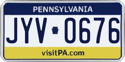 PA license plate JYV0676