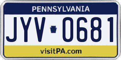 PA license plate JYV0681