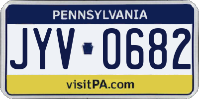 PA license plate JYV0682