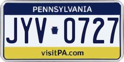 PA license plate JYV0727