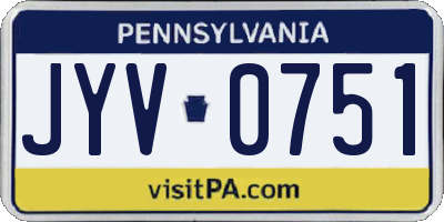 PA license plate JYV0751