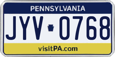 PA license plate JYV0768