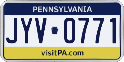 PA license plate JYV0771