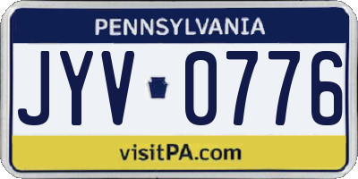 PA license plate JYV0776