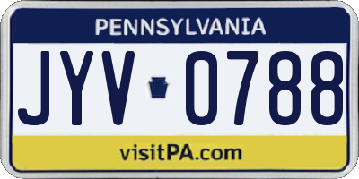 PA license plate JYV0788