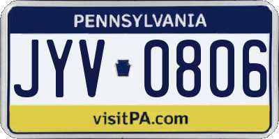 PA license plate JYV0806