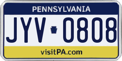 PA license plate JYV0808