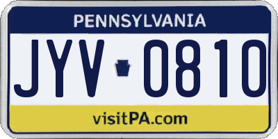 PA license plate JYV0810