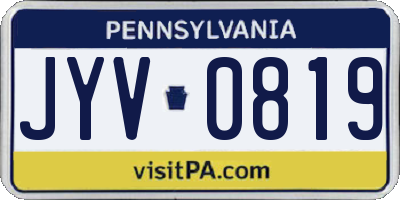 PA license plate JYV0819
