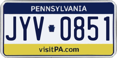 PA license plate JYV0851