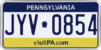 PA license plate JYV0854