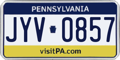 PA license plate JYV0857