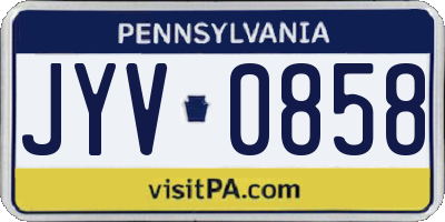 PA license plate JYV0858